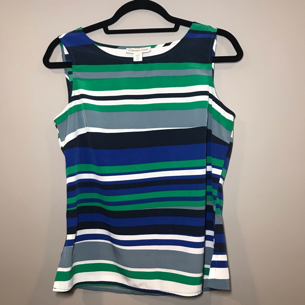 Coldwater Creek Horizontal Stripe Sleeveless Top